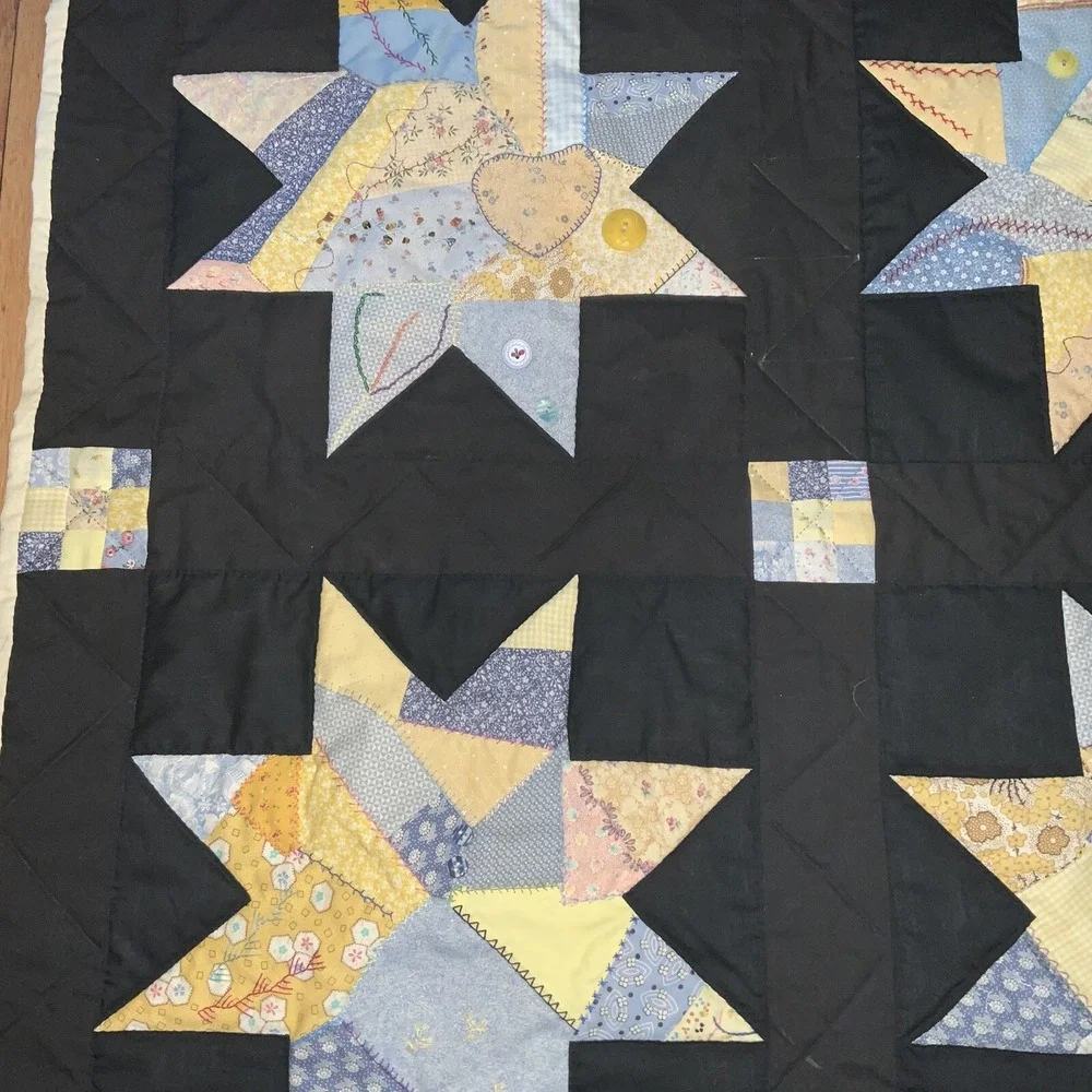 Wall Hanging Baby Or Lap Stars Reproduction 30s Feedsack Prints 36